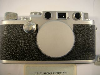Leica Camera Iiif Red Dial (c1953) 669200 Loohw 35mm Rangefinder W Custom Card
