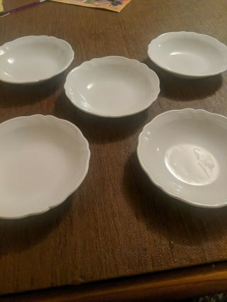 Vintage Harmony House Federalist Ironstone 4238 White Cereal Bowls,  Set Of 5