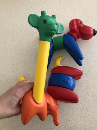 Vintage Tupperware toys Zoo It Yourself Animals Giraffe Elephant Dog complete 5