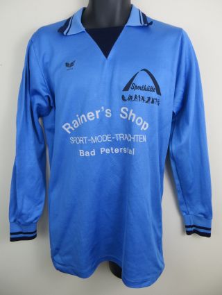 Vtg Erima 80s Football Shirt Trikot Retro Blue Jersey Maglia Vintage L Large 7 8