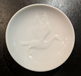 3 Vintage KPM Berlin White Porcelain Pin Dishes w/Half Relief - Duck,  Lamb,  Hare 2