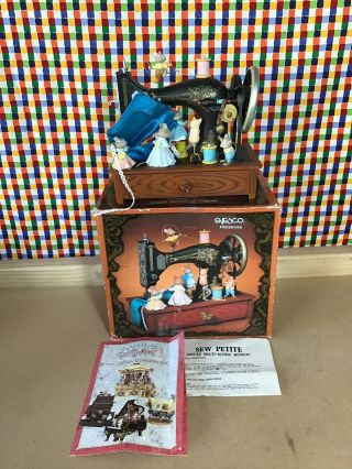 Rare Vintage Enesco Sew Petite Multi Action Musical Sewing Machine Music Box