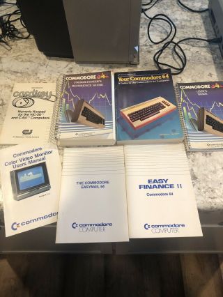 Commodore 64 Computer 1702 Monitor Joysticks 19 Cartridges 12