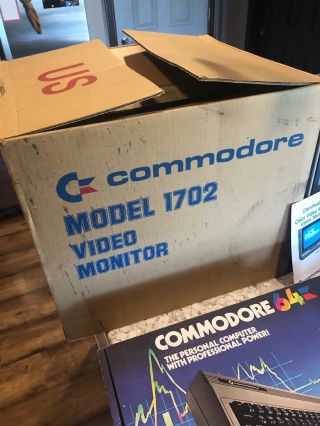 Commodore 64 Computer 1702 Monitor Joysticks 19 Cartridges 3