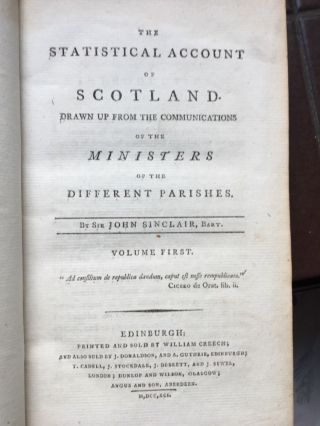 The Statistical Account of Scotland,  1791.  John Sinclair.  21 Volumes.  Leather 2