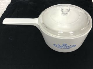Corningware Blue Cornflower Range Toppper 1.  5 Qt Sauce Pan Pot With Lid Vintage