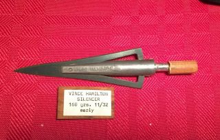 Vince Hamilton Silencer 160gr.  11/32 Early Vintage Broadhead Arrow Archery