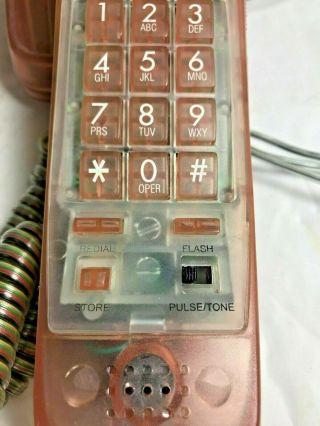 Vintage 70`s Pink See Through Telephone Teleface 5 Photo Button Dialer (A057) 2
