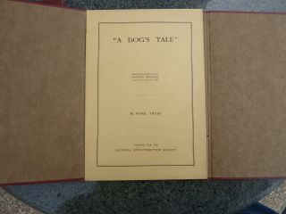 A Dog’s Tale By Mark Twain.  First Edition In Beige Wrappers.  1904