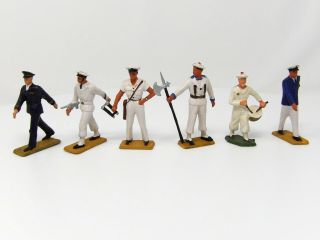 Vintage STARLUX Toy Soldiers.  French Sailors x 5 Plus French Air Force x 1.  VGC 2