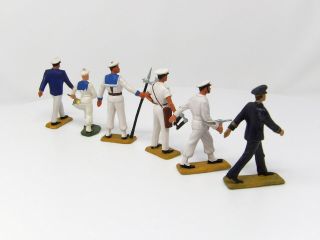 Vintage STARLUX Toy Soldiers.  French Sailors x 5 Plus French Air Force x 1.  VGC 5