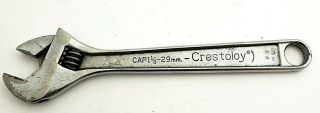 Vintage 10 " Crestology Crescent Adjustable Wrench Usa
