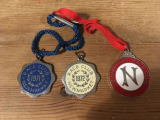 Vintage 1960s Newmarket Horse Racing Members Club Badges X 3