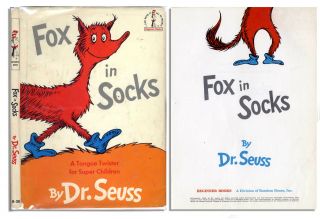 Dr.  Seuss  Fox In Socks  1st Edition,  1st Printing W Dj
