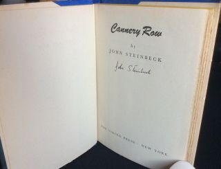 Cannery Row SIGNED by John Steinbeck - First Edition 1945 HCDJ 2