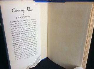 Cannery Row SIGNED by John Steinbeck - First Edition 1945 HCDJ 3