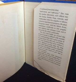 Cannery Row SIGNED by John Steinbeck - First Edition 1945 HCDJ 6