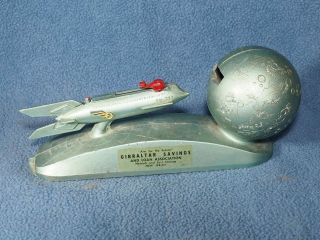 Vintage 1960 " Shoot The Moon " Strato Bank Duro Mold Rocket