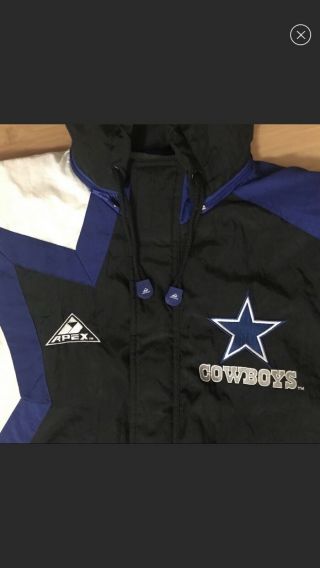 Vintage 90 ' s Apex One Pro Line Dallas Cowboys NFL Puffy Jacket Men ' s Large 3