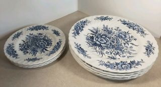 Vintage Beacon Hill By British Anchor Set Of 5 10 " Plates & Set Of 3 7 " Plates