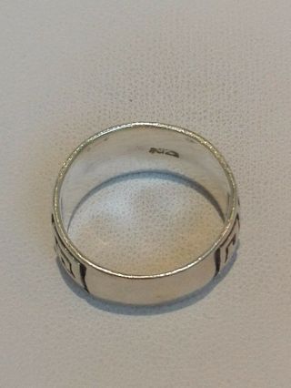 Vintage Sterling Silver Greek Design Band Ring Size M 1/2 4