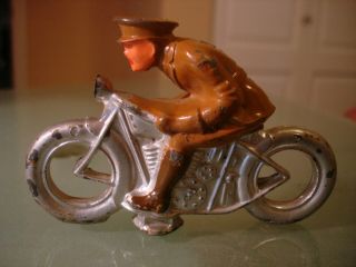 Vintage Barclay Manoil Lead Soldier Riding Motorcycle