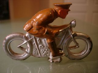 Vintage Barclay Manoil Lead Soldier Riding Motorcycle 3