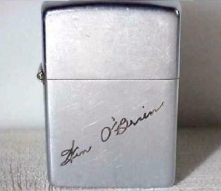 Vtg 1950 - 52 Zippo Pat.  2032695 Solid Steel Lighter,  Engraved “tim O’brien”