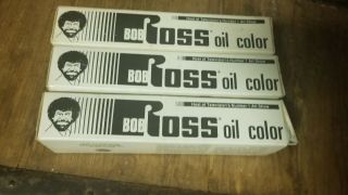 3 - 5 Oz Vintage Bob Ross Oil Color Paints In The Boxes Yellow