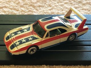 Vintage Tyco Pro Ho Slot Car With Plymouth Superbird Body Red/white/blue
