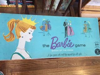 The Barbie Queen Of The Prom Board Game 1960 Mattel Inc.  Vintage