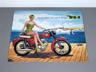 Vintage 1959 " Bsa " Motorcycle Dealer Sales Brochure Rocket Scrambler Gold Star