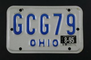 Vintage 1994 1995 Ohio Motorcycle License Plate Gcg - 79