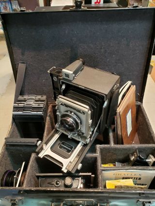 Pacemaker Speed Graphic Camera plus Accessories and Case 7