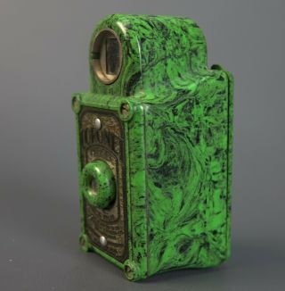 Coronet MIDGET Subminiature Camera Green/Black Bakelite 2