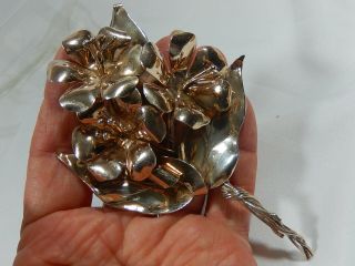Vtg Coro Craft Sterling Silver Huge 4 3/8 " 3d Flower Bouquet Brooch Pin 42g