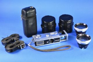 Rollei 16S Snakeskin Camera ZEISS TESSAR 25MM 2.  8 Mutar 0.  6x,  1.  7x Leather Cases 2