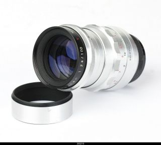 Lens Meyer Optik Trioplan 2.  8/100mm Red V No.  1852477 for Contax S Pentax M42 2