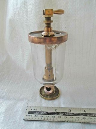 Vintage Brass Steam Or Stationary Engine Large Brass Drip Feed Oiler Old Tool