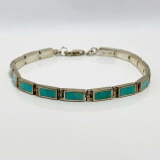 Vintage Turquoise Sterling Silver Bracelet (4238)