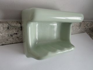 Retro Vintage Green Ceramic Soap Dish Washcloth Bar