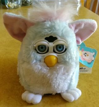 Orig.  Furby Baby 1999 Pink,  Blue White Toy Tiger Vintage W Tags Not Circuit Bent