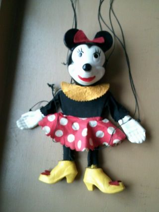 Vintage Peter Puppet Playthings Minnie Mouse Marionette