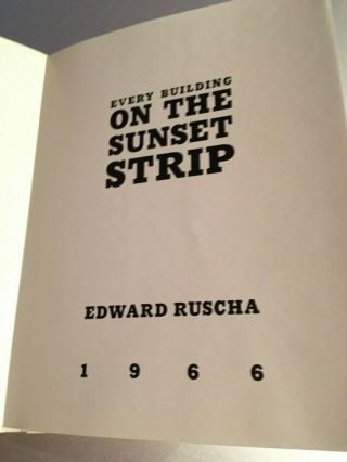 Ed Edward Ruscha " Every Building On The Sunset Strip " 1966 1st Ed Artist 