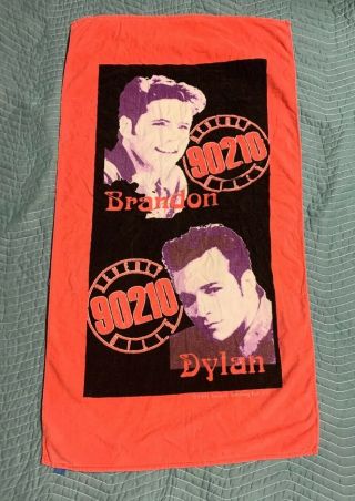 Vintage Beverly Hills 90210 Beach Towel Rare Brandon Dylan Mckay Oop 90’s Orig