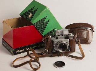 Minolta A Camera 5cm F:2 Rokkor Lens,  Case And Box