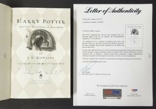 J.  K.  Rowling Autograph Signed Harry Potter & The Prisoner Of Azkaban Psa/dna Aut