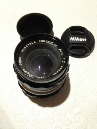 Vintage Nippon Kogaku Nikkor - H Auto 1:2 F=50mm Lens Nikon F Mount Japan 829806