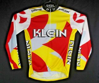 Klein Cycling Jersey Mens Size M Vintage 90s Long Sleeve Half Zip