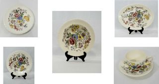 Vintage Vernon Kilns May Flower Hand Painted Dinnerware.  Made In Usa